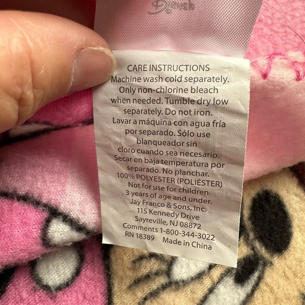Disney Minnie Mouse Throw Blanket Pink 39 X 50 Inch 100% Polyester Butterflies
